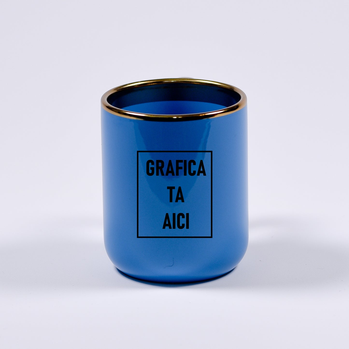 cana albastra lucioasa cu perimeu auriu