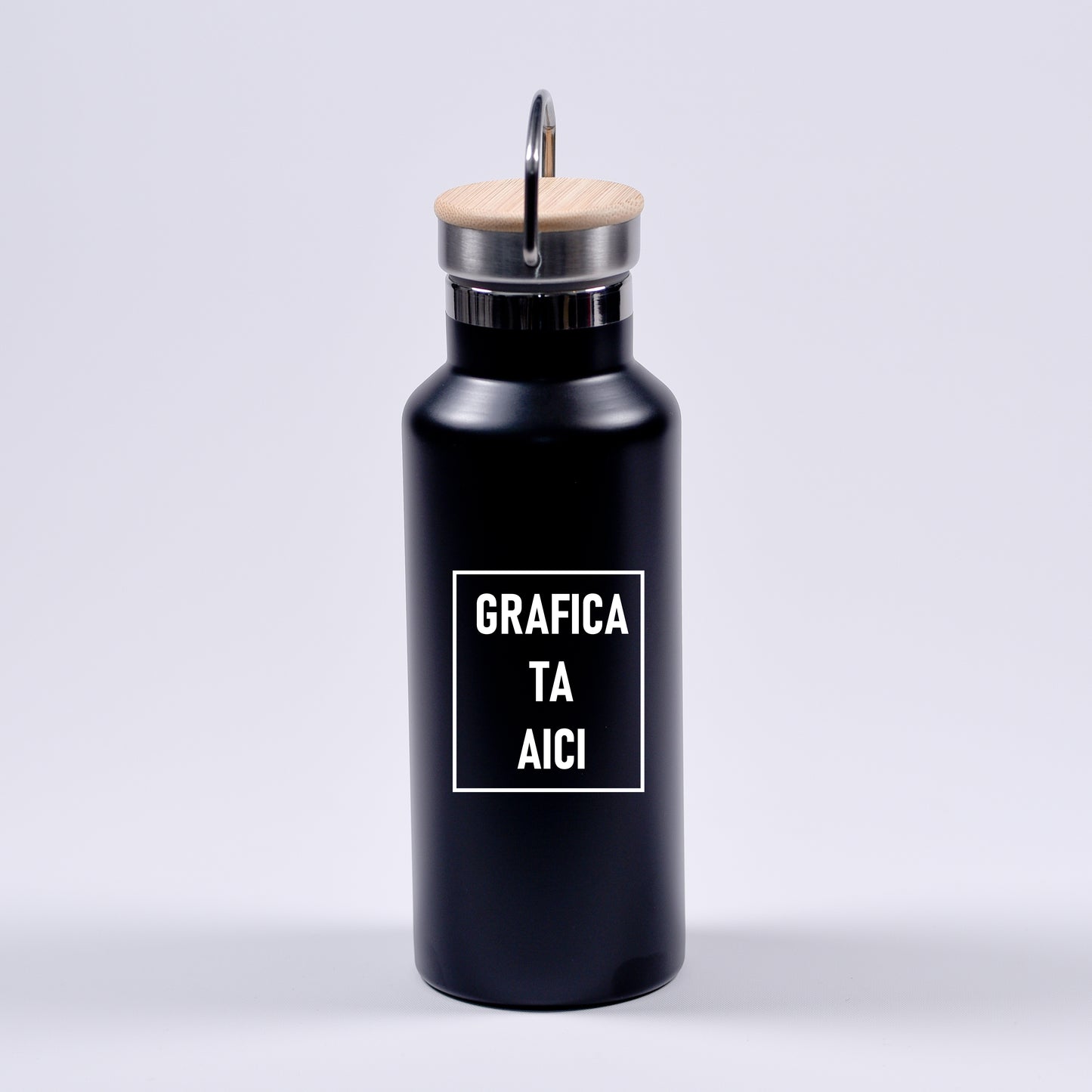 termos termoizolant negru mat cu capac metal