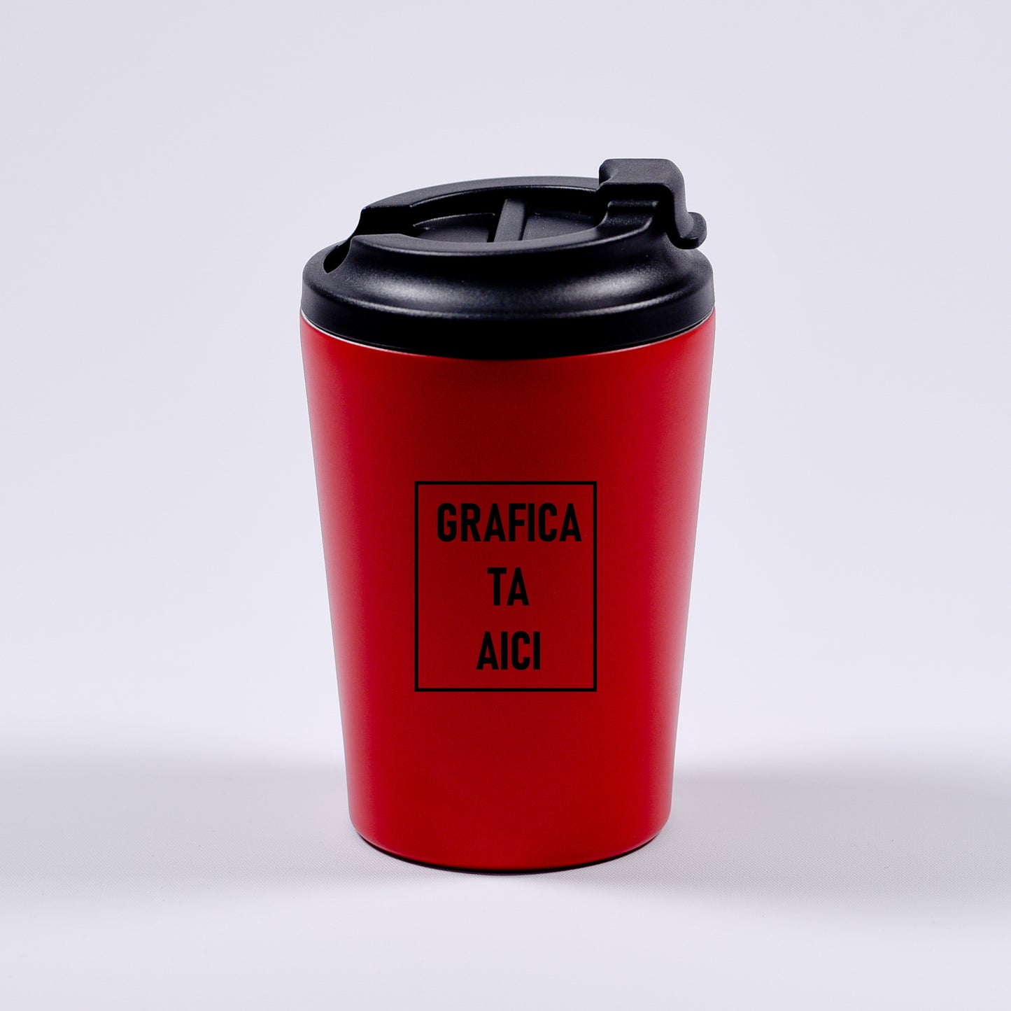 pahar termoizolant cafea rosu mat