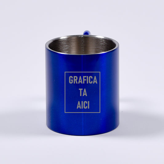 cana metalica albastra personalizabila