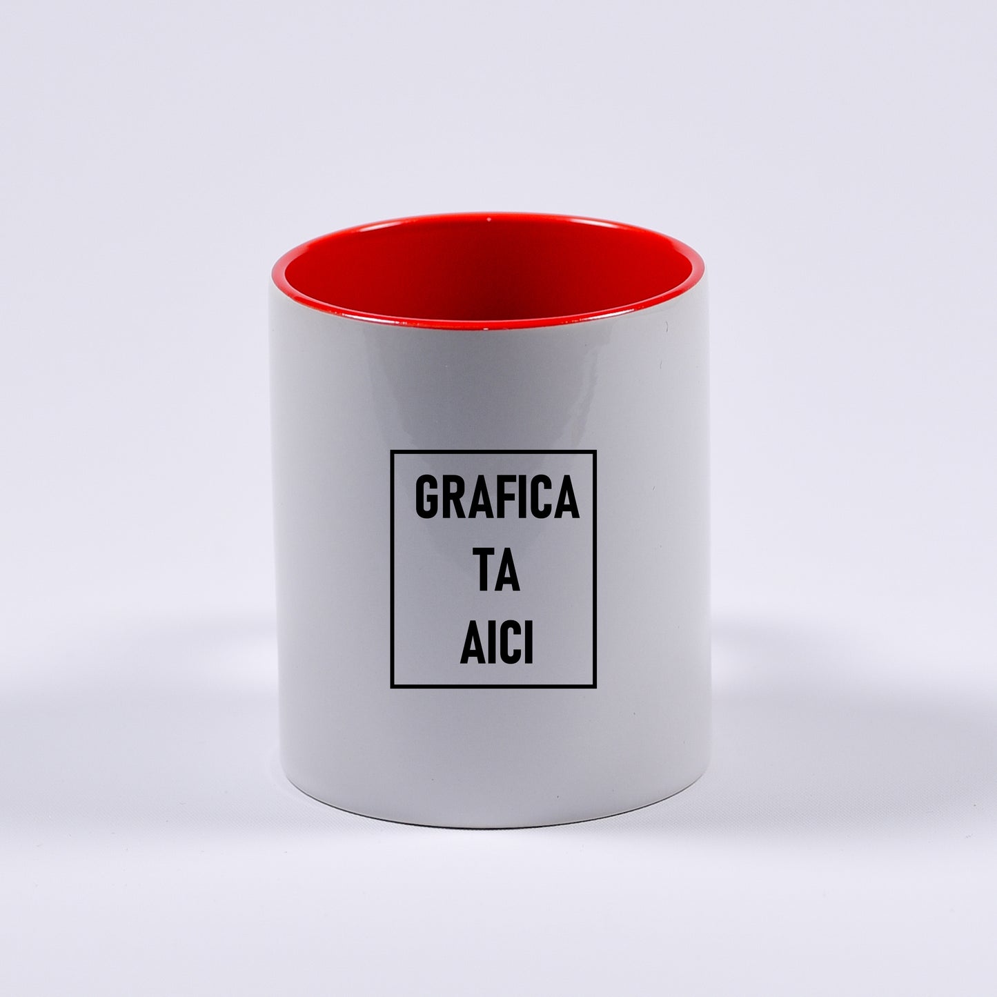 cana personalizabila alba cu interior rosu