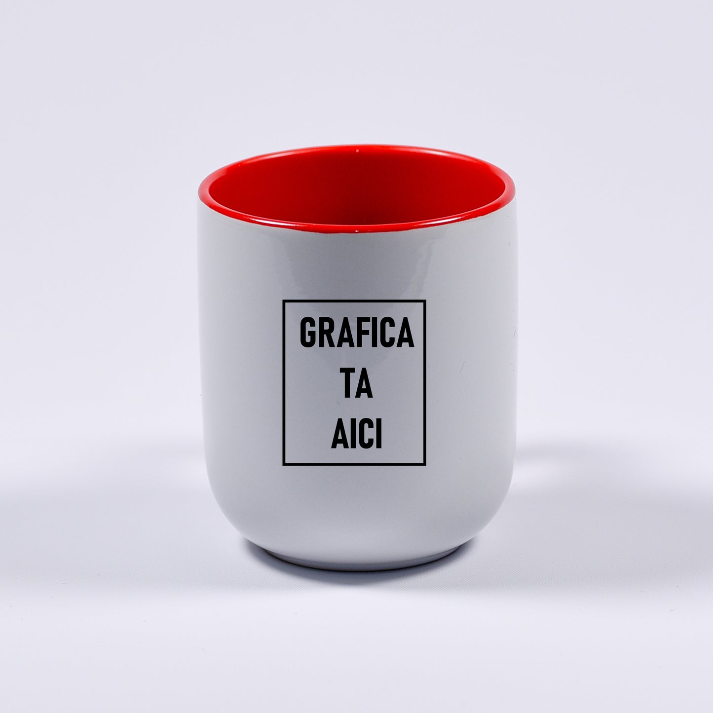 cana personalizabila alba cu interior rosu