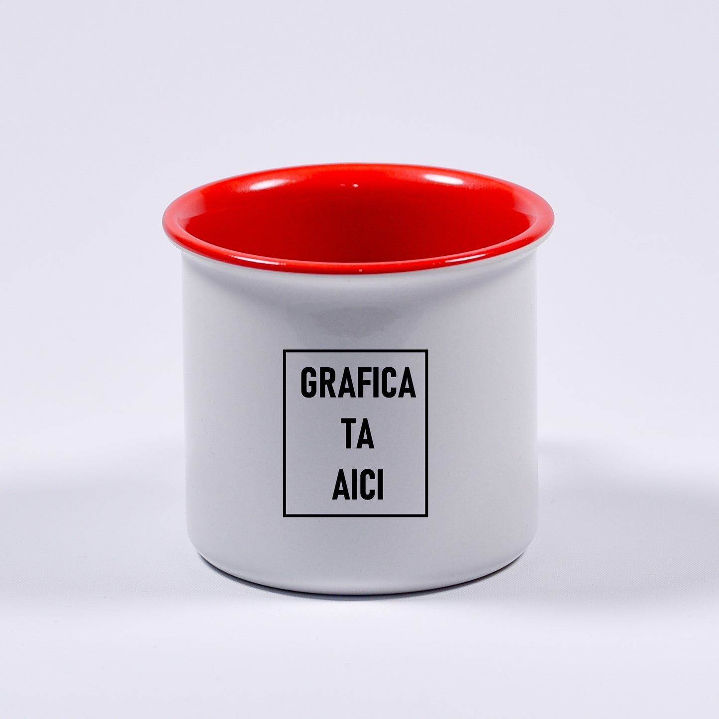 cana alba personalizabila cu interior rosu