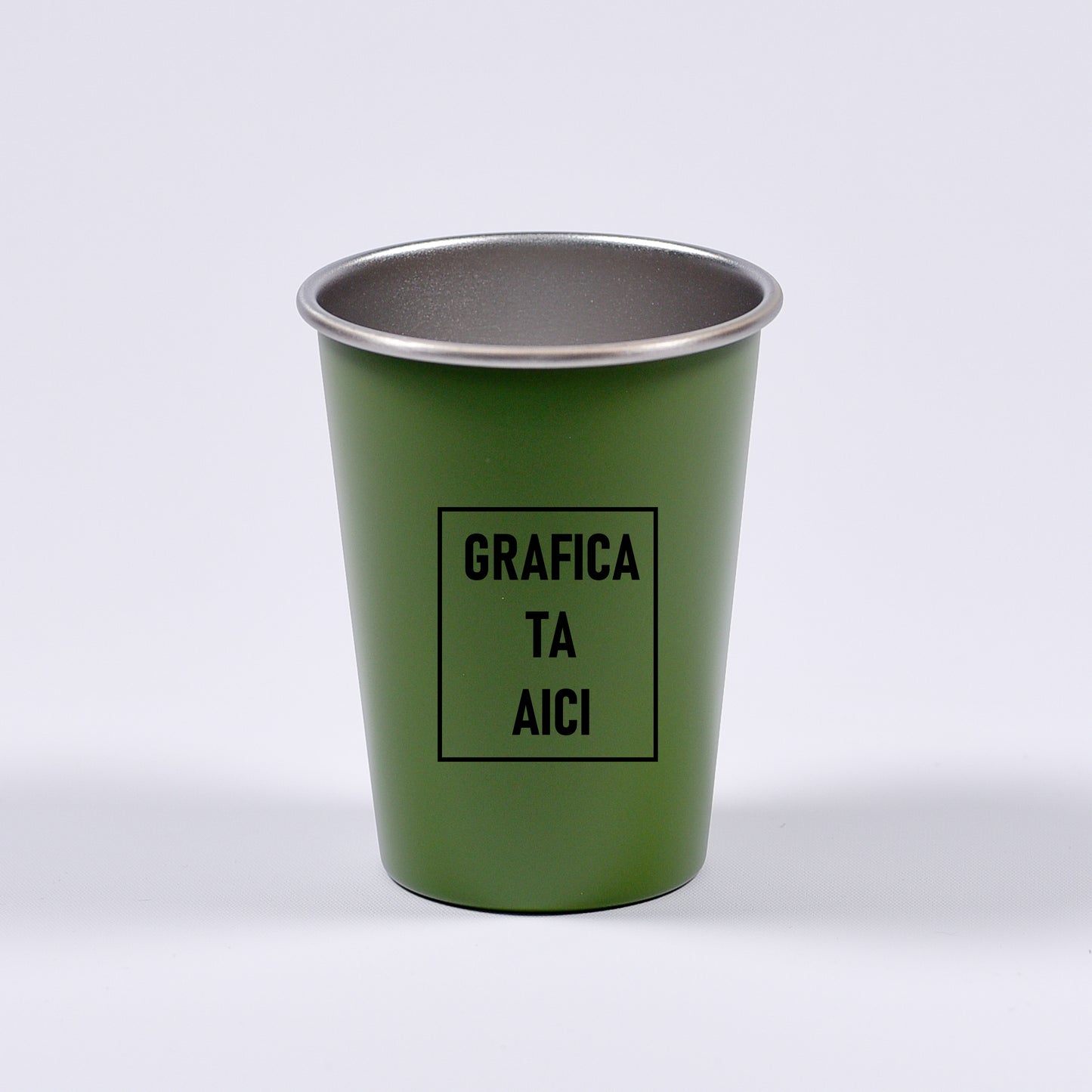 pahar din otel inoxidabil verde personalizabil