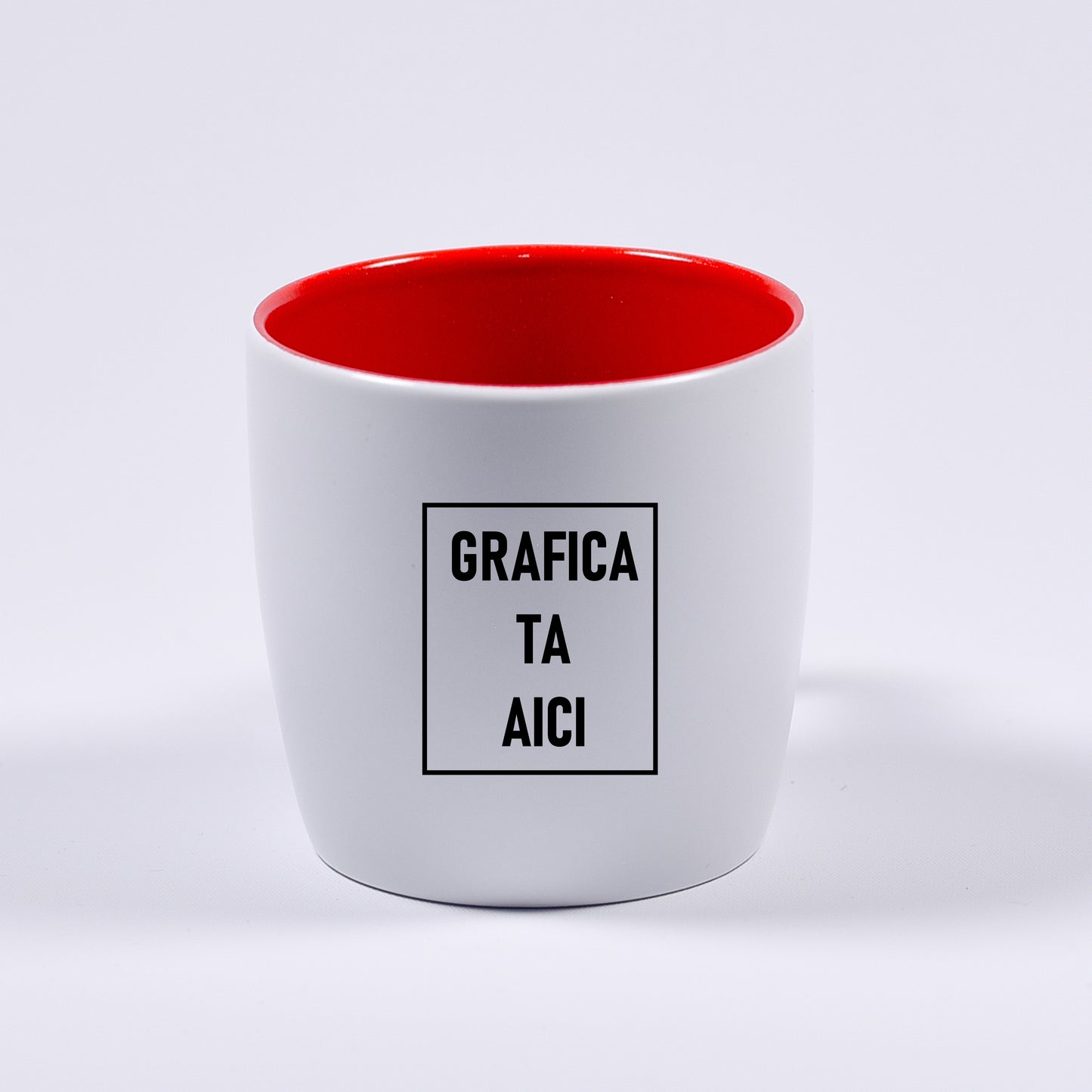 cana alba personalizabila cu interior rosu