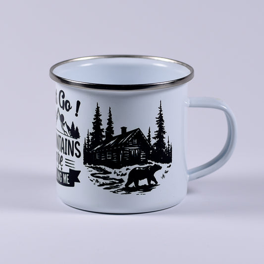 Cană emailată - Just go!