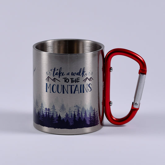 Cană metalică cu carabiner - Take a walk to the mountains