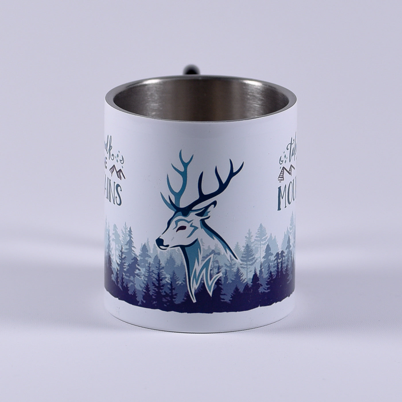 Cană metalică cu carabiner - Take a walk to the mountains