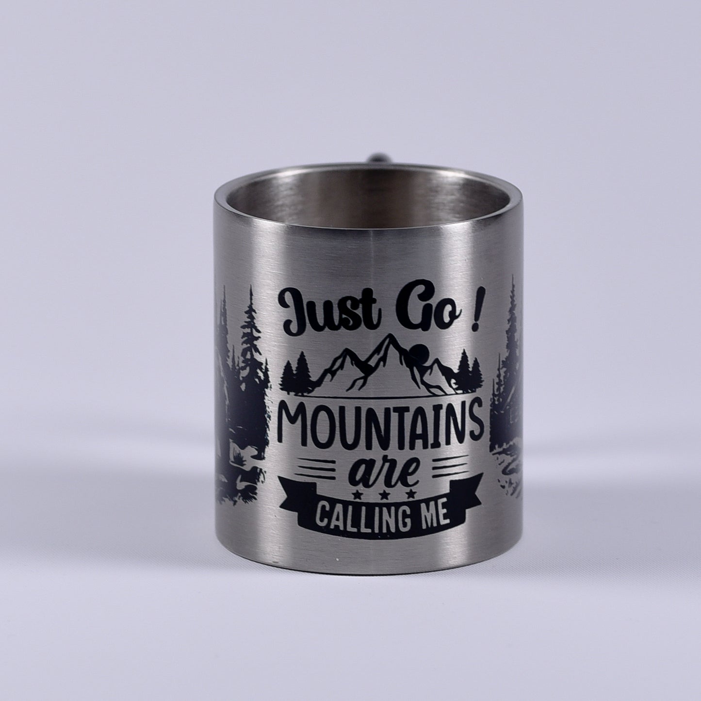 Cană metalică cu carabiner - Just go