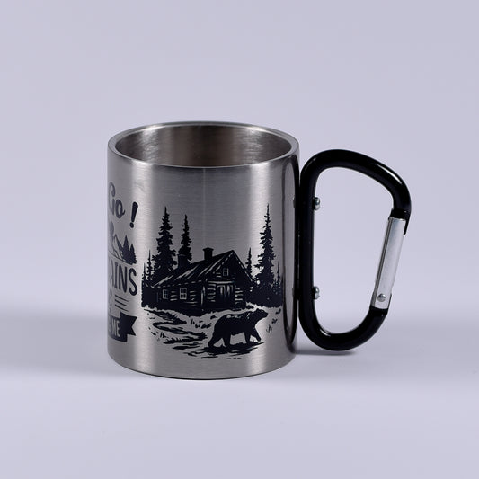 cana metalica urs in fata cabanei