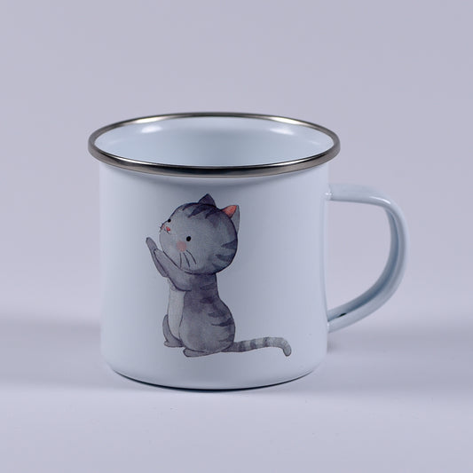 Cană emailată - Design pisică
