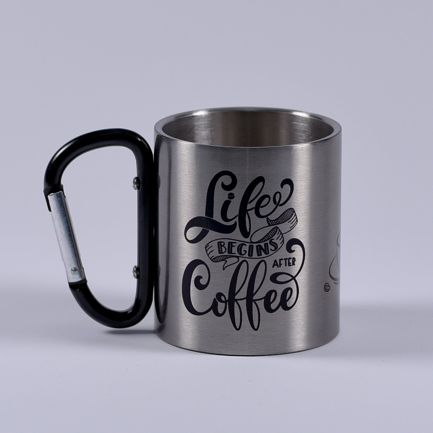 Cană metalică cu carabiner - Coffee