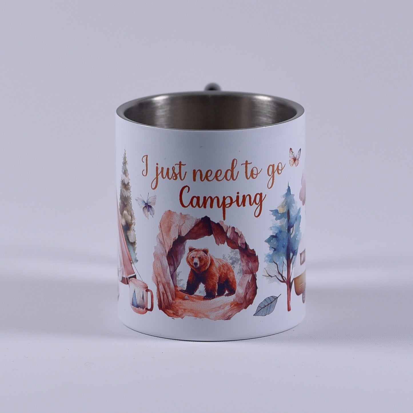 Cană metalică cu carabiner - Camping
