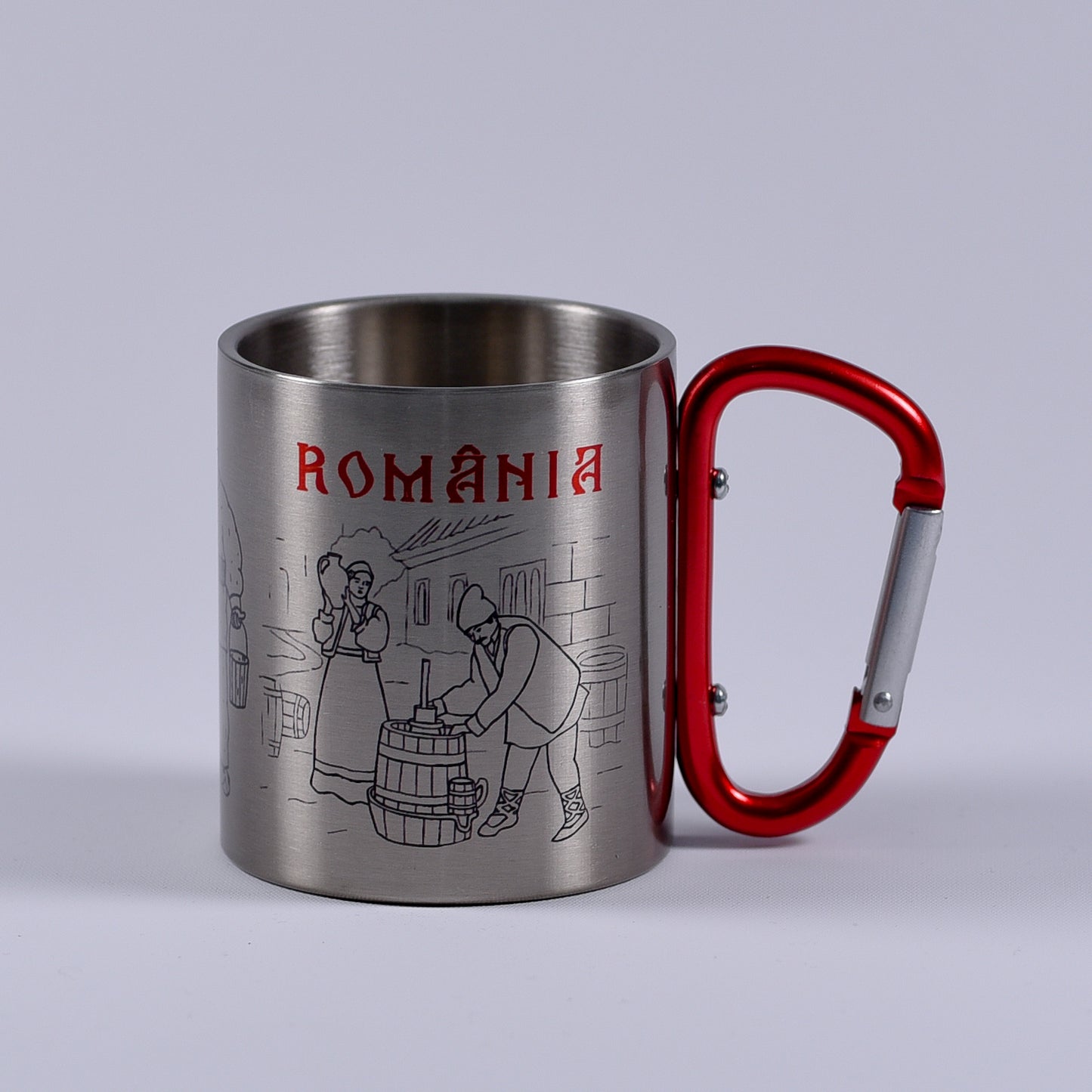 Cană metalică cu carabiner - România