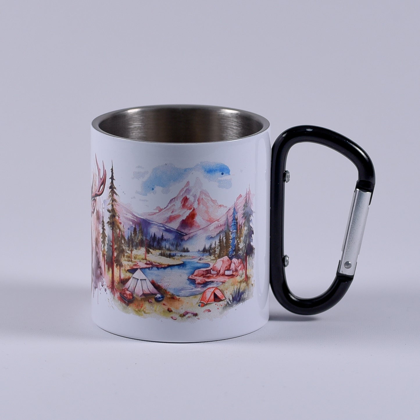 Cană metalică cu carabiner - Munții mă cheamă