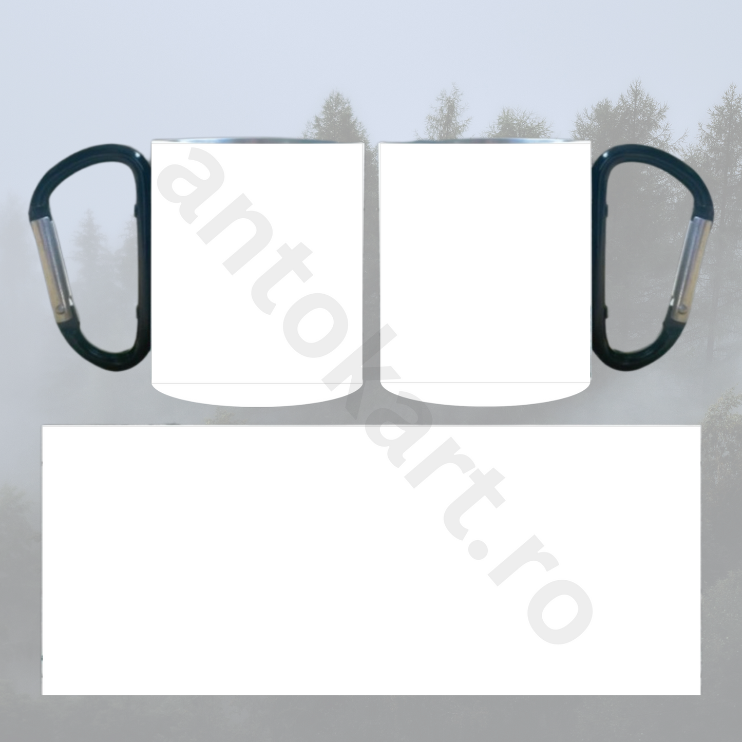 Cană metalică cu carabiner personalizabilă - Add your photo