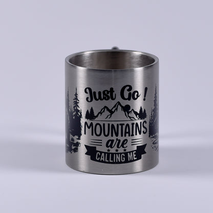 Cană metalică cu carabiner - Just go