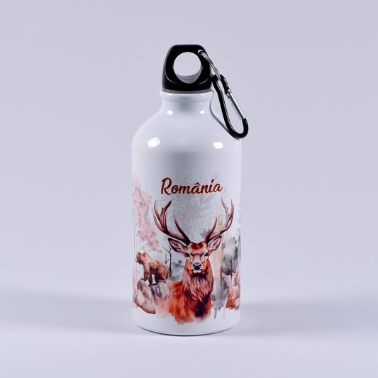 Ploscă personalizată 500 ml - România design căprioară