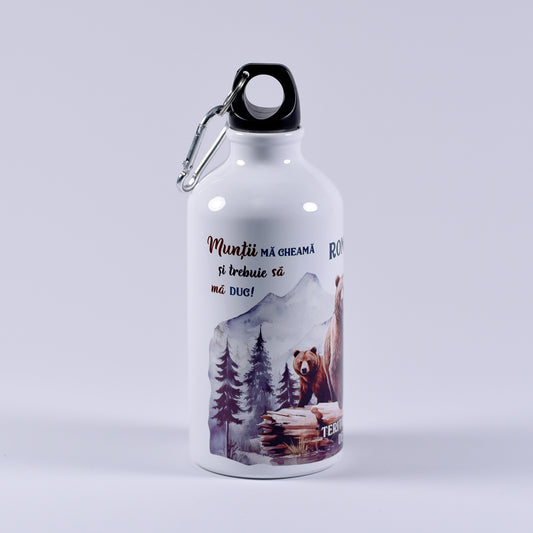 Ploscă personalizată 500 ml - Teritoriu păzit de urși