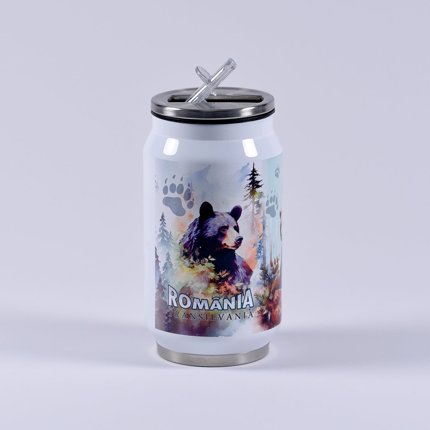 Termos personalizat 250 ml - România design urs
