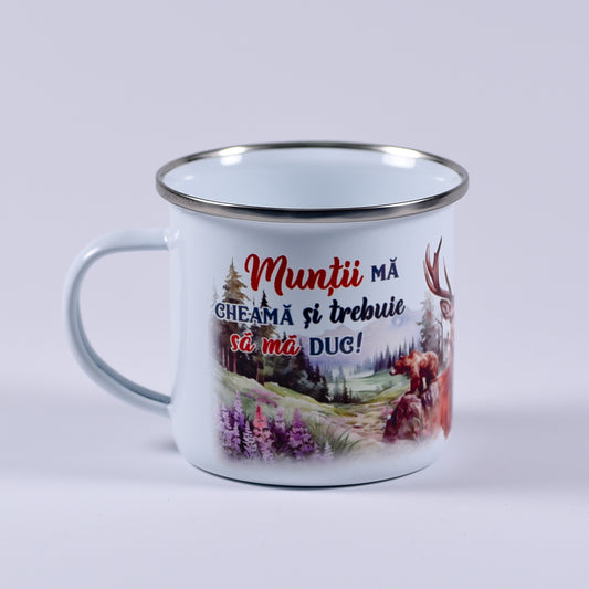Cană emailată - Munții mă cheamă