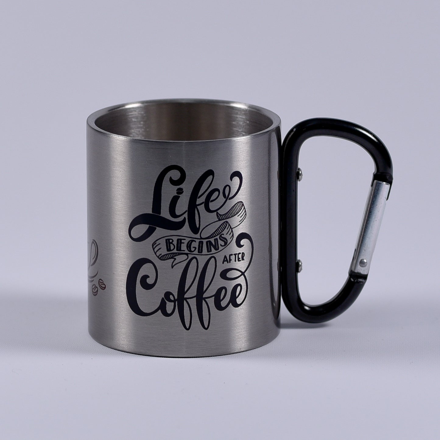 Cană metalică cu carabiner - Coffee