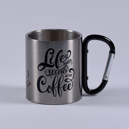 Cană metalică cu carabiner - Coffee