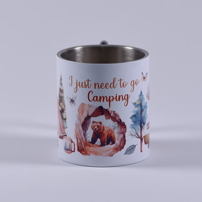 Cană metalică cu carabiner - Camping