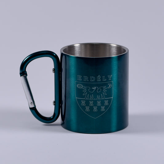 Cană metalică cu carabiner - Erdély zöld