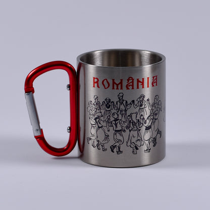 Cană metalică cu carabiner - România