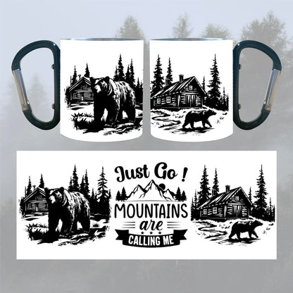 Cană metalică cu carabiner - Just go