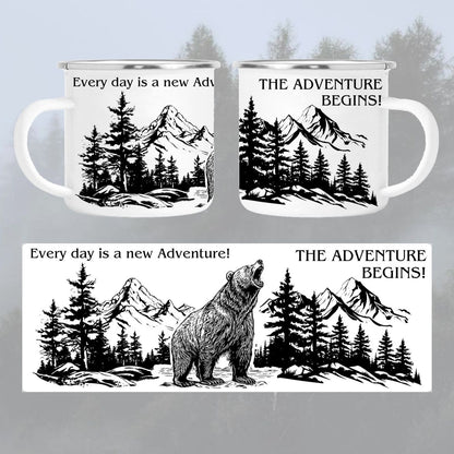 Cană emailată - Every day is a new adventure!